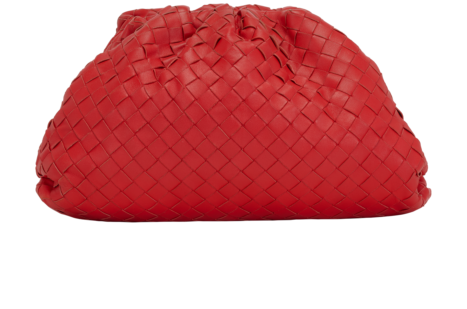The Pouch Intrecciato Clutch, &pound;950, Handbags, Red, Leather, Back view